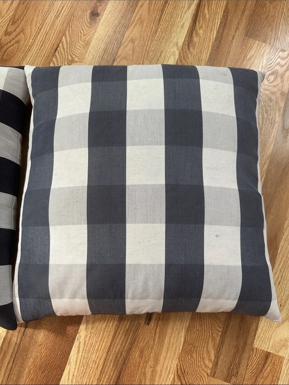 Black and White Buffalo Check Down Throw Pillows Pair 19”x19” 20”x20
